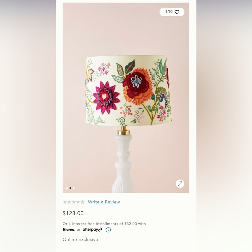 Anthropologie lampshade